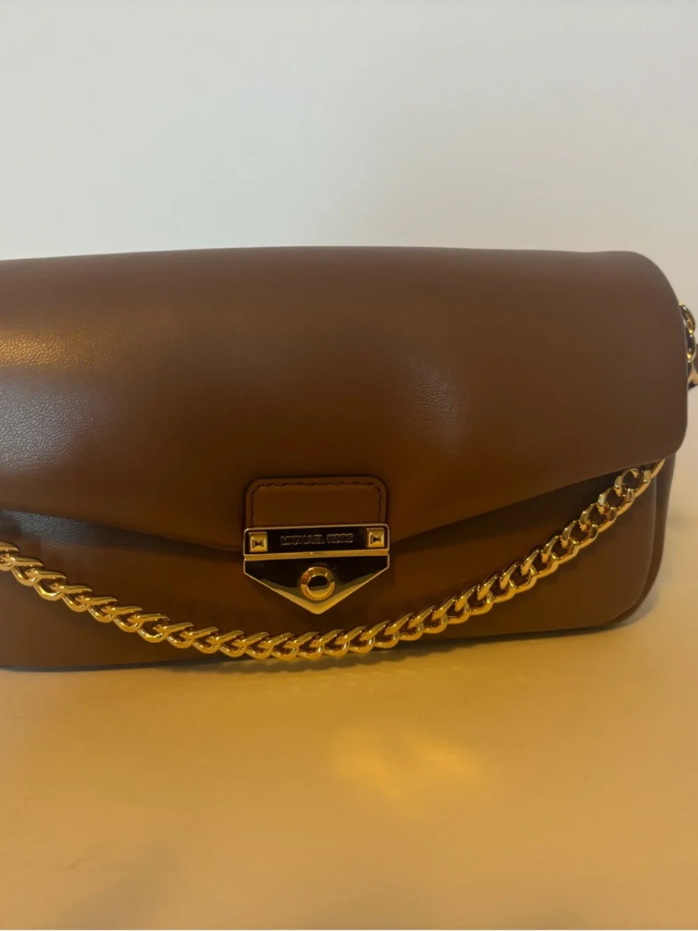 Michael Kors Brown Crossbody with Gold Tone Lock